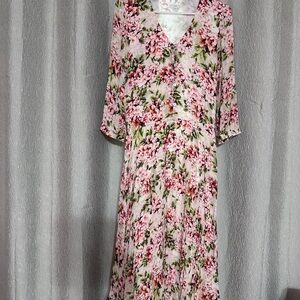 J. Jill Pink and Green Floral Dress